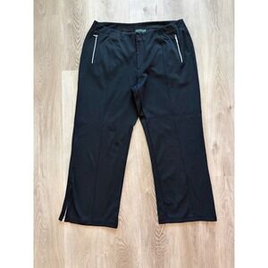 Lauren Active Ralph Lauren Black Wide Leg Zipper Pocket Pants 2X Travel Classic